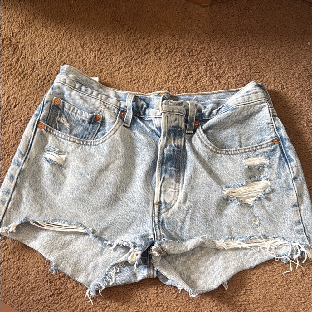 Levi’s 501 high waisted Blue Denim Shorts